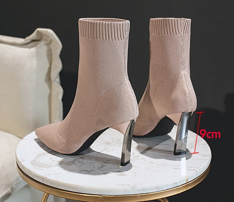 Socks Boots for Women with Stretch Fabric