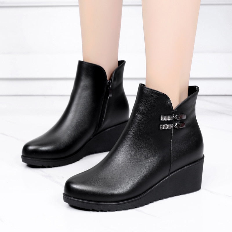 Genuine Leather Warm Winter Boots