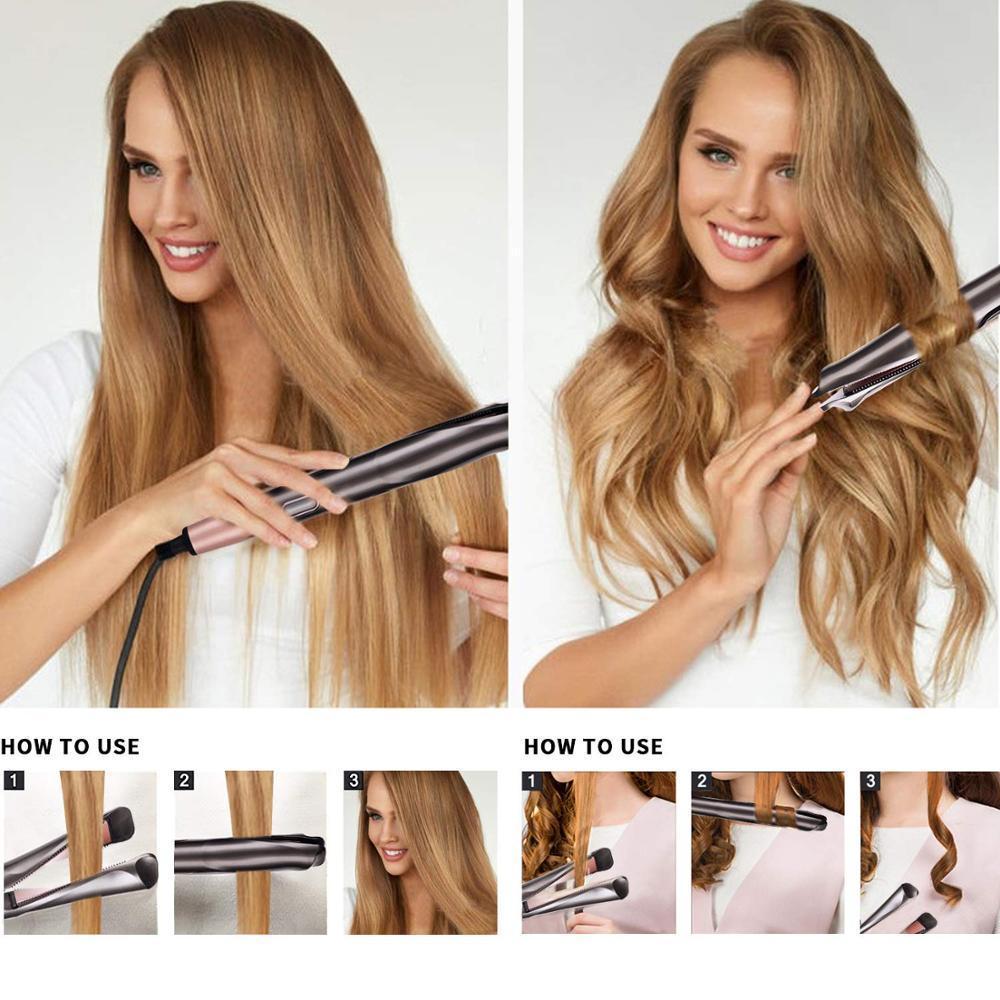 Hair Straightener Curling Iron 2 in 1