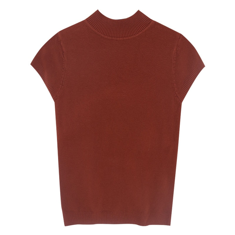 Knitted Slim Turtleneck Blouse