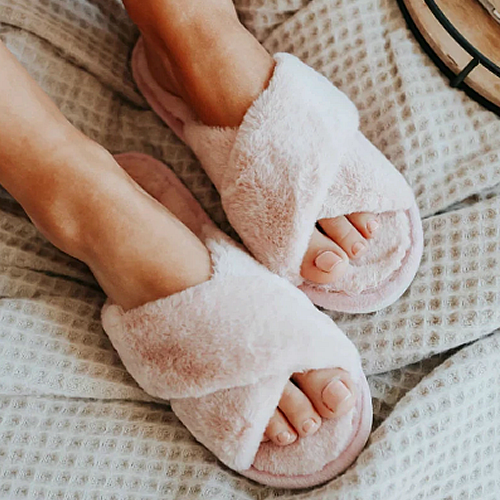 Furry 'Cross' Luxurious Slider Slippers