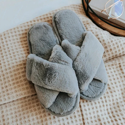 Furry 'Cross' Luxurious Slider Slippers