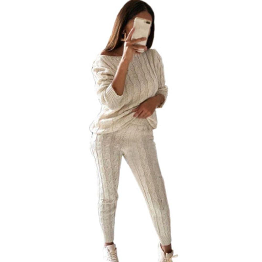 Ladies Knitted O Neck Lounge Set