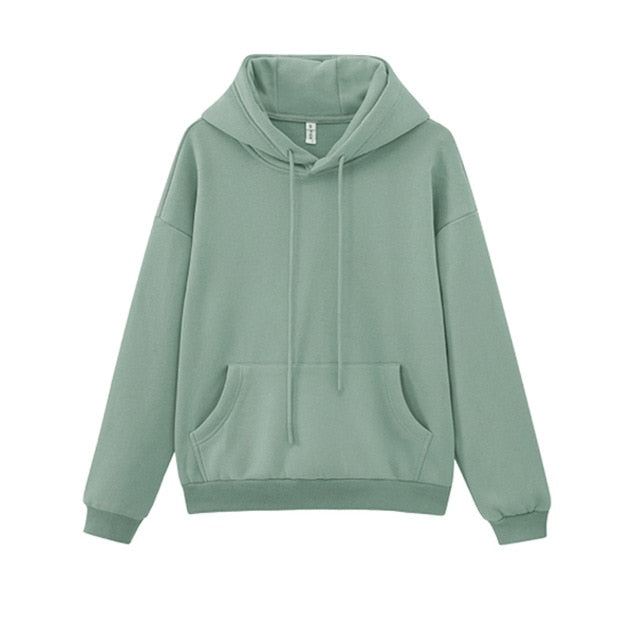 Oversized Solid Pullover Hooded Sweatshirt Tracksuit