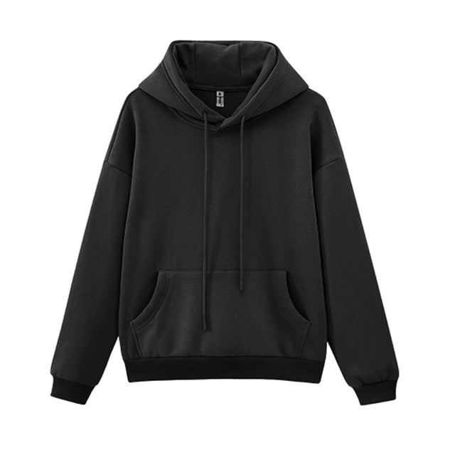 Oversized Solid Pullover Hooded Sweatshirt Tracksuit