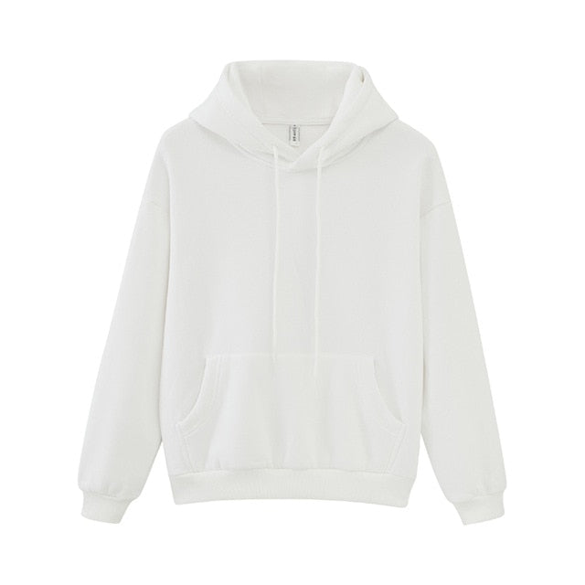 Oversized Solid Pullover Hooded Sweatshirt Tracksuit