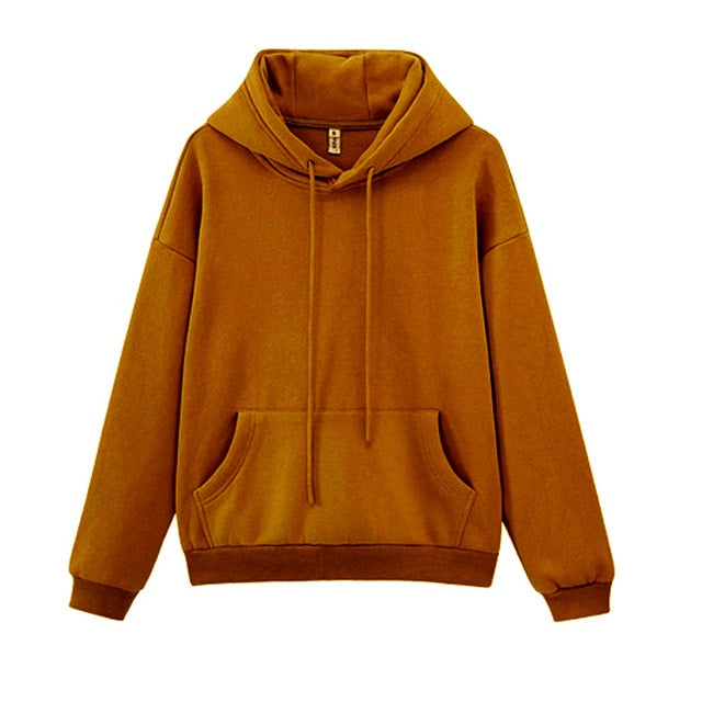 Oversized Solid Pullover Hooded Sweatshirt Tracksuit