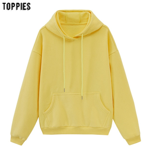 Oversized Solid Pullover Hooded Sweatshirt Tracksuit