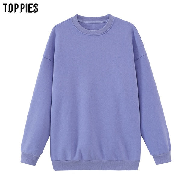 Oversized Solid Pullover Hooded Sweatshirt Tracksuit