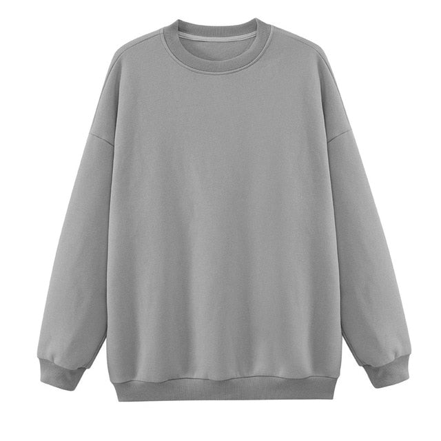 Oversized Solid Pullover Hooded Sweatshirt Tracksuit