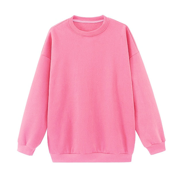 Oversized Solid Pullover Hooded Sweatshirt Tracksuit