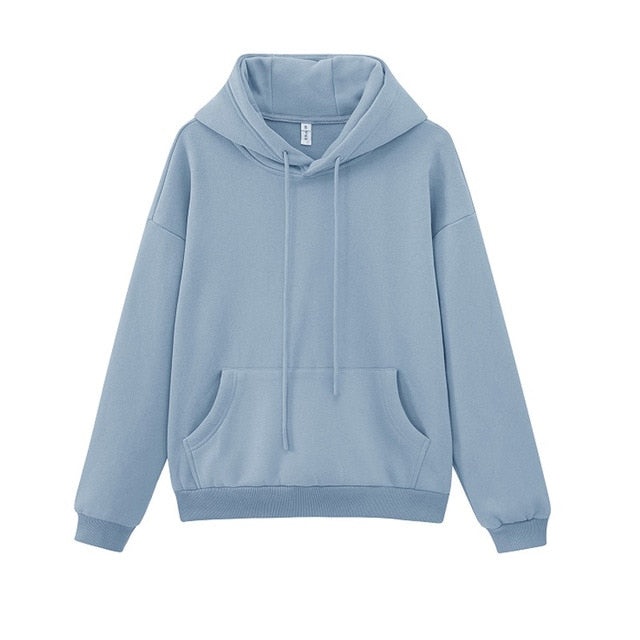 Oversized Solid Pullover Hooded Sweatshirt Tracksuit