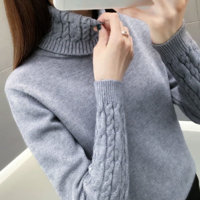 Women Autumn Sweater Turtleneck Pullover