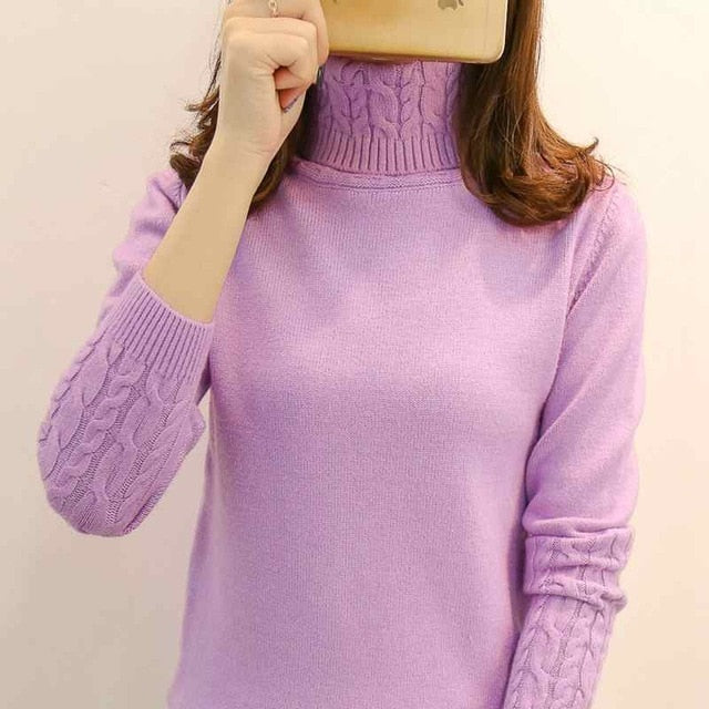 Women Autumn Sweater Turtleneck Pullover
