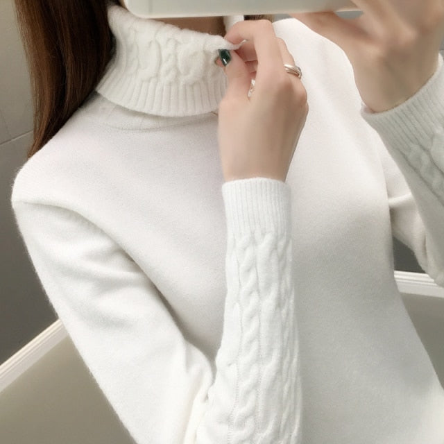 Women Autumn Sweater Turtleneck Pullover