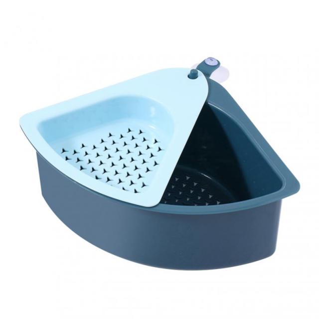 Kitchen Triangular Sink Strainer Drain Fruit Vegetable Drainer Basket Suction Cup Sponge Rack Storage Tool Sink Filter Shelf