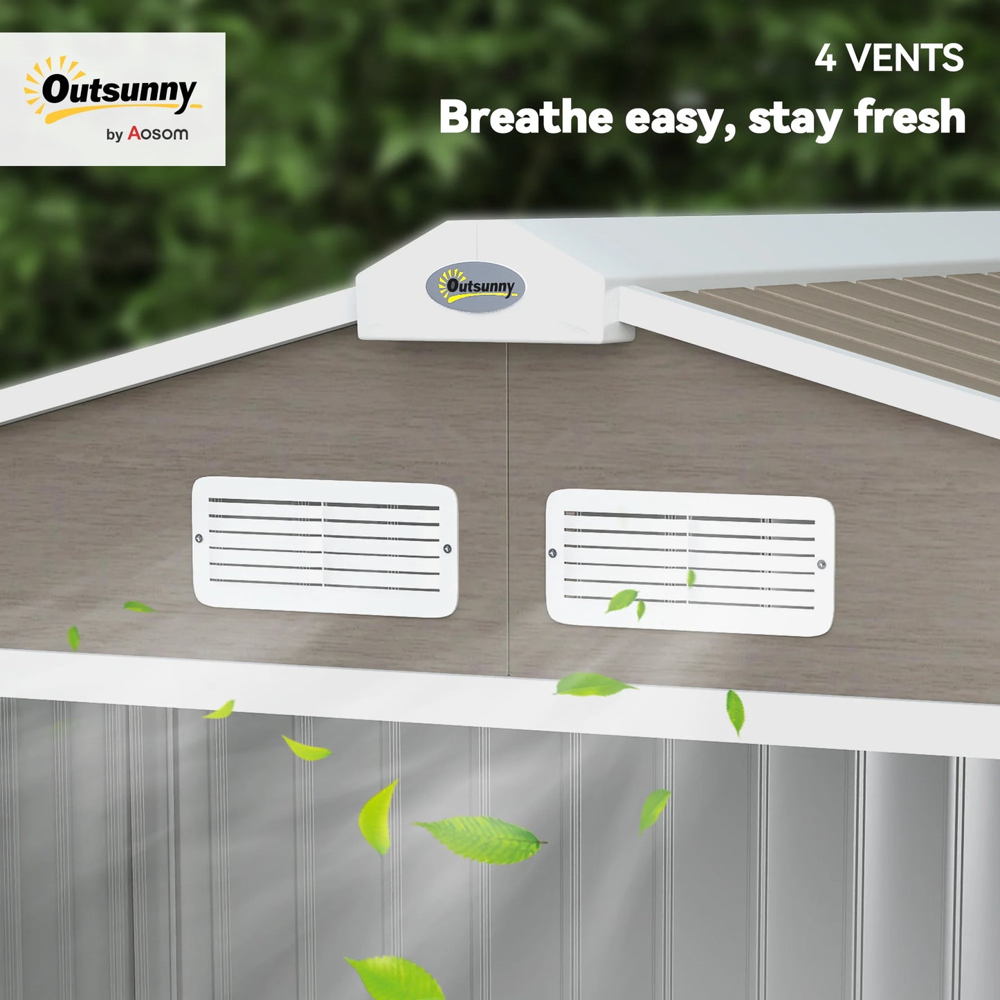 Outsunny 7 X 4ft Garden Shed Storage with Locking Door and Foundation Kit, Light Brown