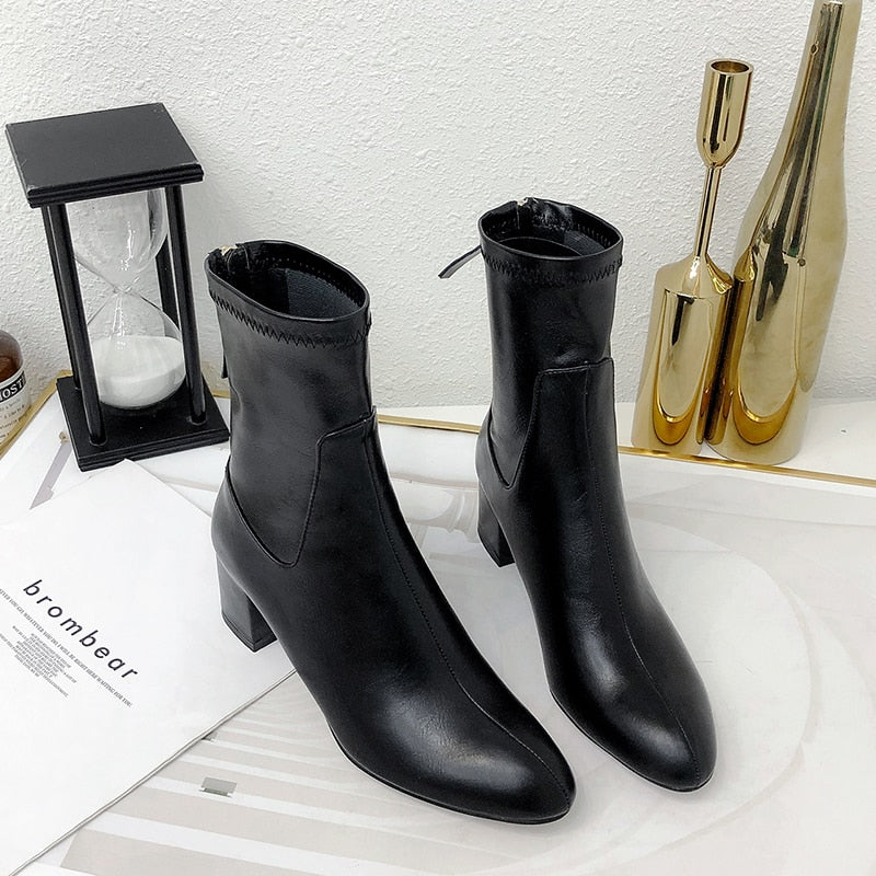 Flock Ankle Boots