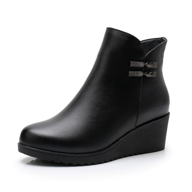 Genuine Leather Warm Winter Boots