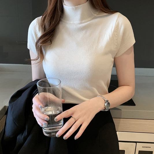 Knitted Slim Turtleneck Blouse