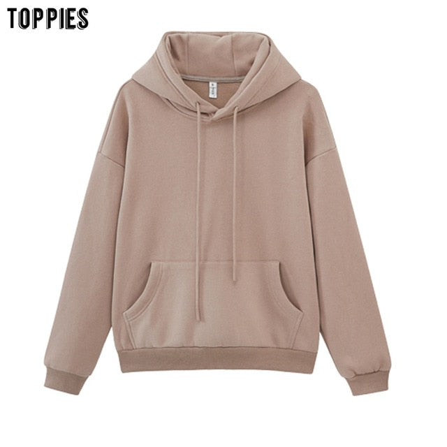 Oversized Solid Pullover Hooded Sweatshirt Tracksuit