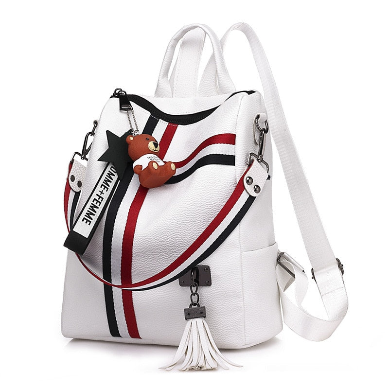 New Fashion Zipper Ladies Backpack PU Leather School Bag Crossbody shoulder bag for you