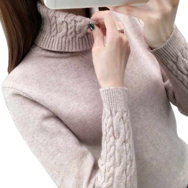 Women Autumn Sweater Turtleneck Pullover