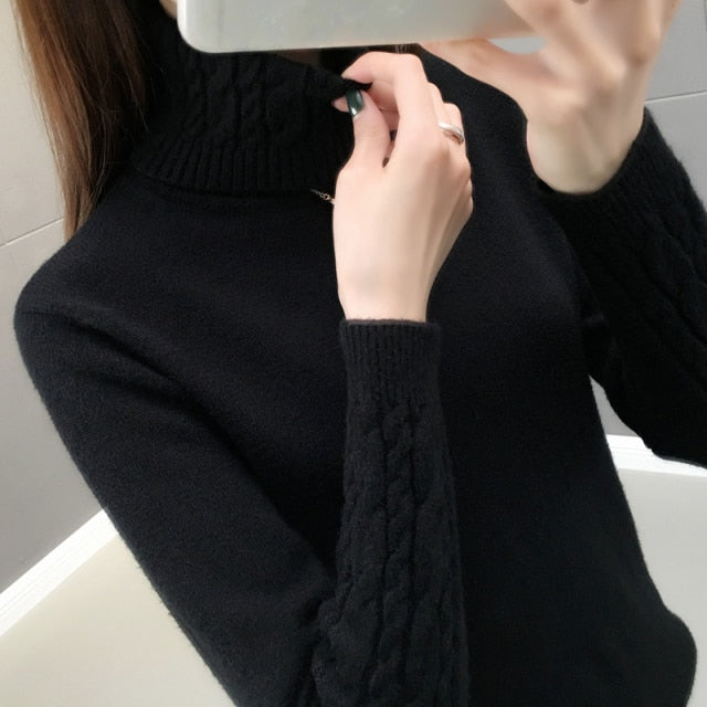 Women Autumn Sweater Turtleneck Pullover
