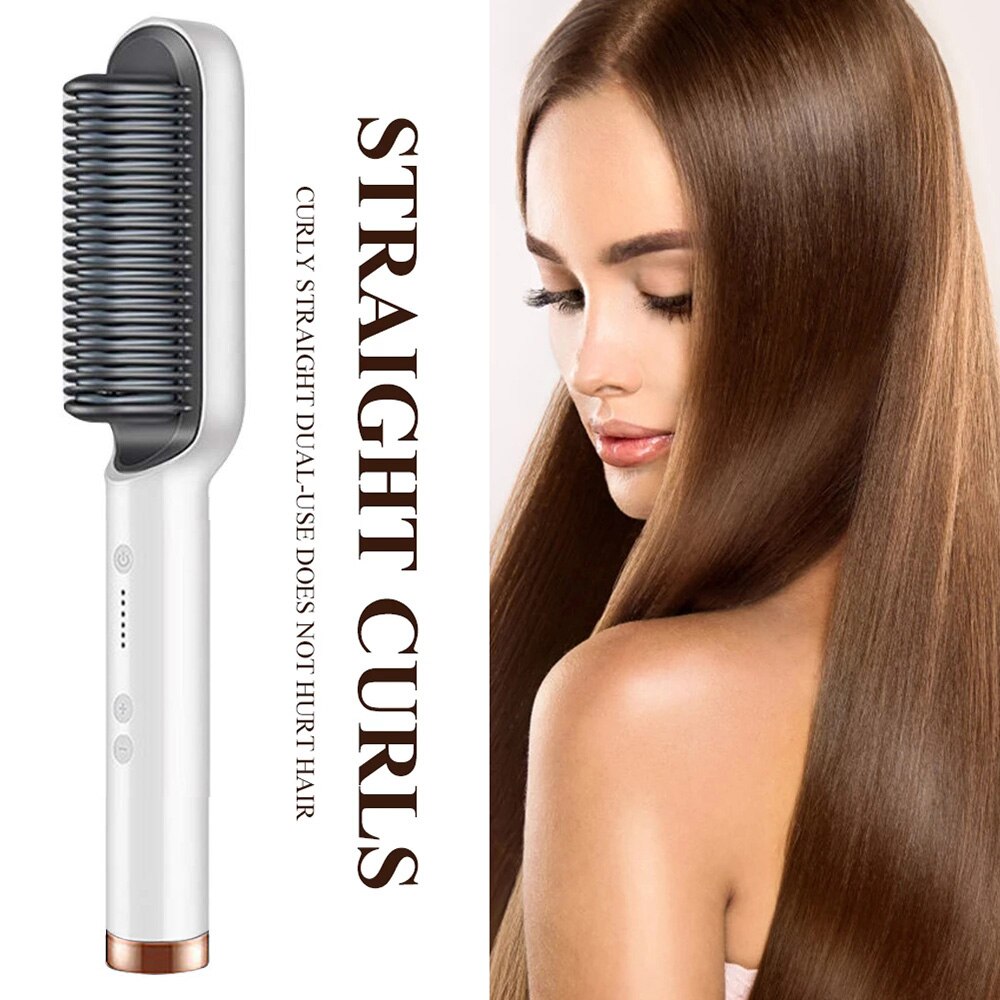 Hot Hair Straightener Brush Styler